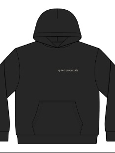 Quiet Essentials black hoodie